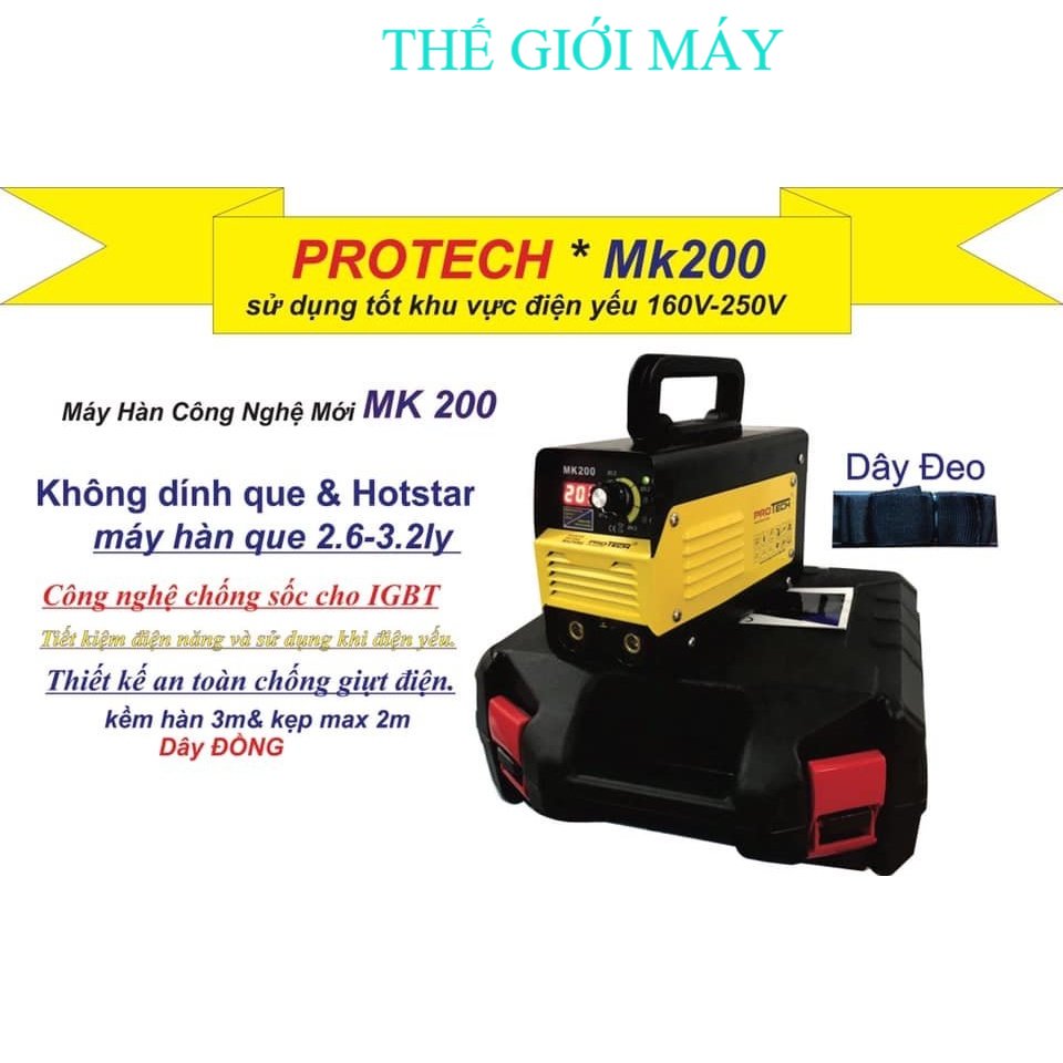 Máy hàn điện tử Protech MK200 - Có Thùng Nhựa thế giới máy