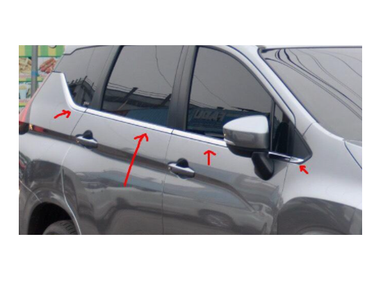 Nẹp chân kính xpander , cong kính xpander , sản phảm gồm 8 chi tiết chân kính, và cong kính có chữ Z