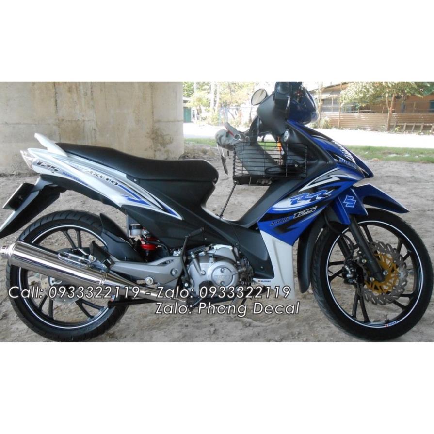 Tem rời suzuki axelo rr 125 xanh trắng