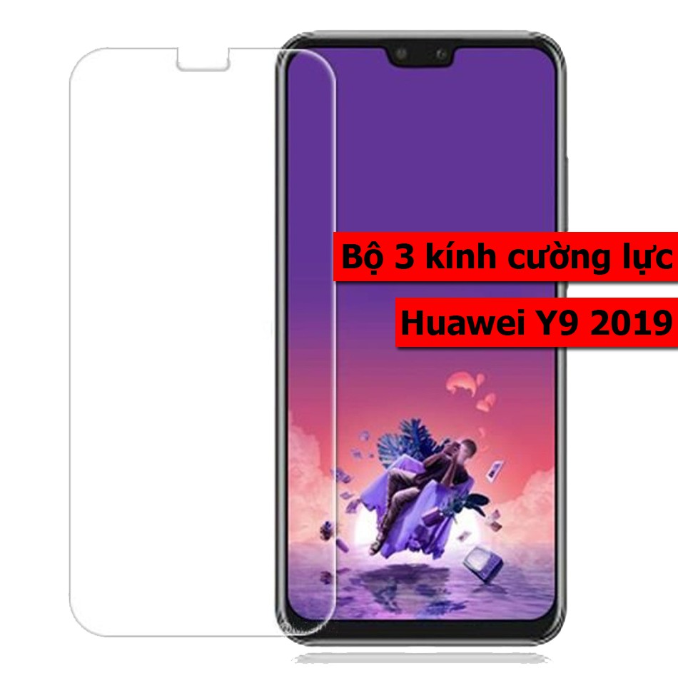 Bộ 3 dán cường lực huawei y9 2019