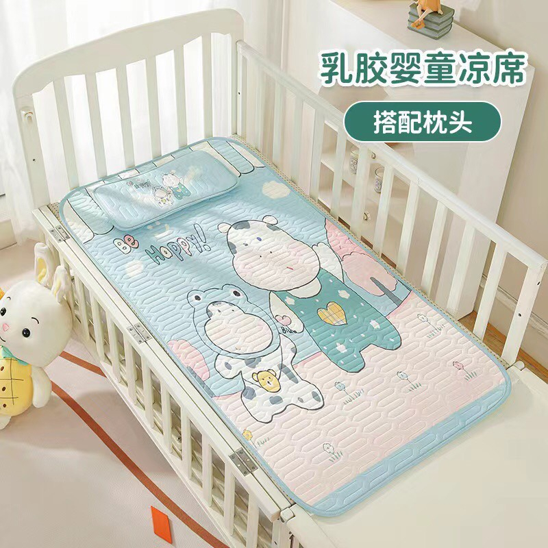 Chiếu lụa điều hoà kèm gối cho bé 60x120cm