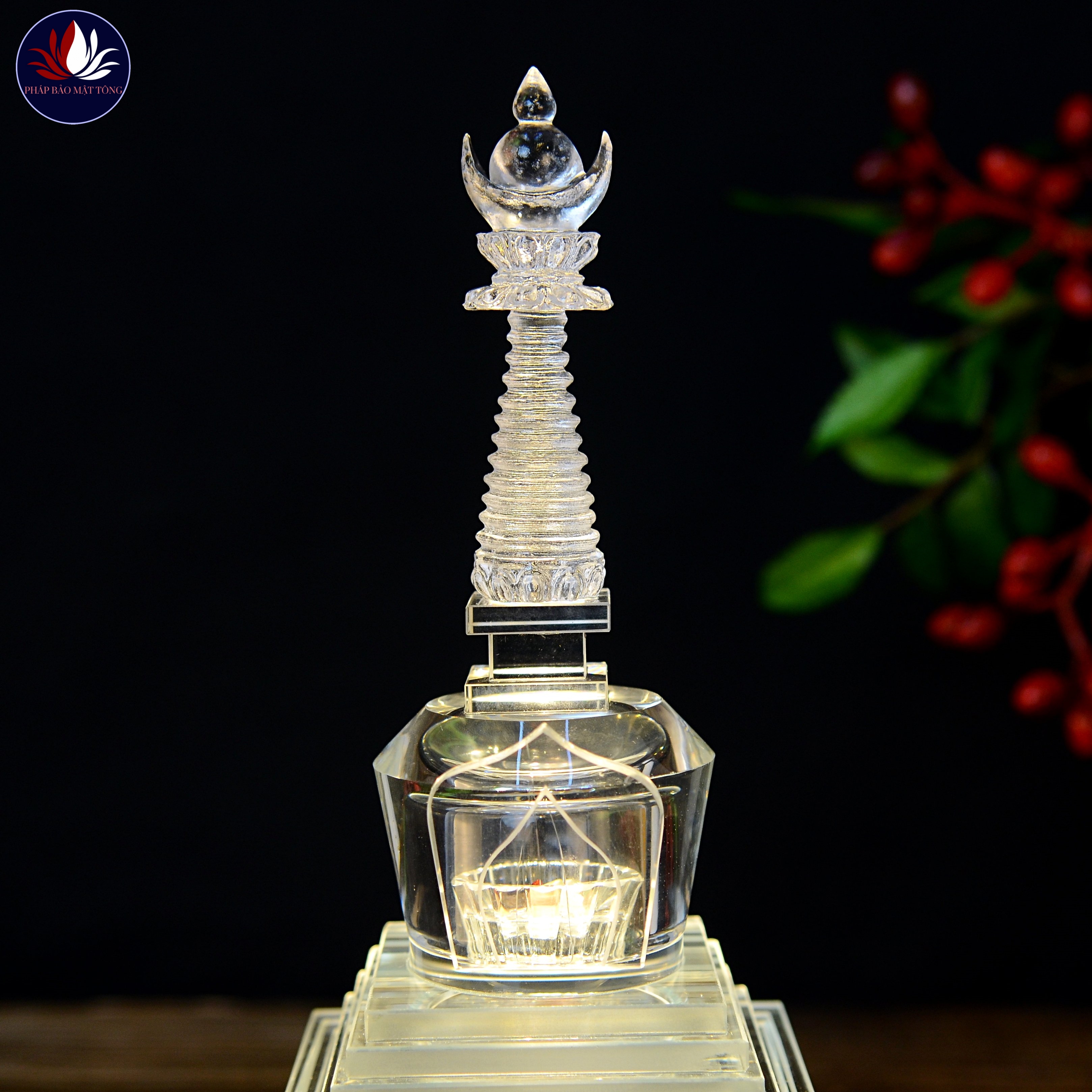 Tháp Xá Lợi Pha Lê Đèn LED