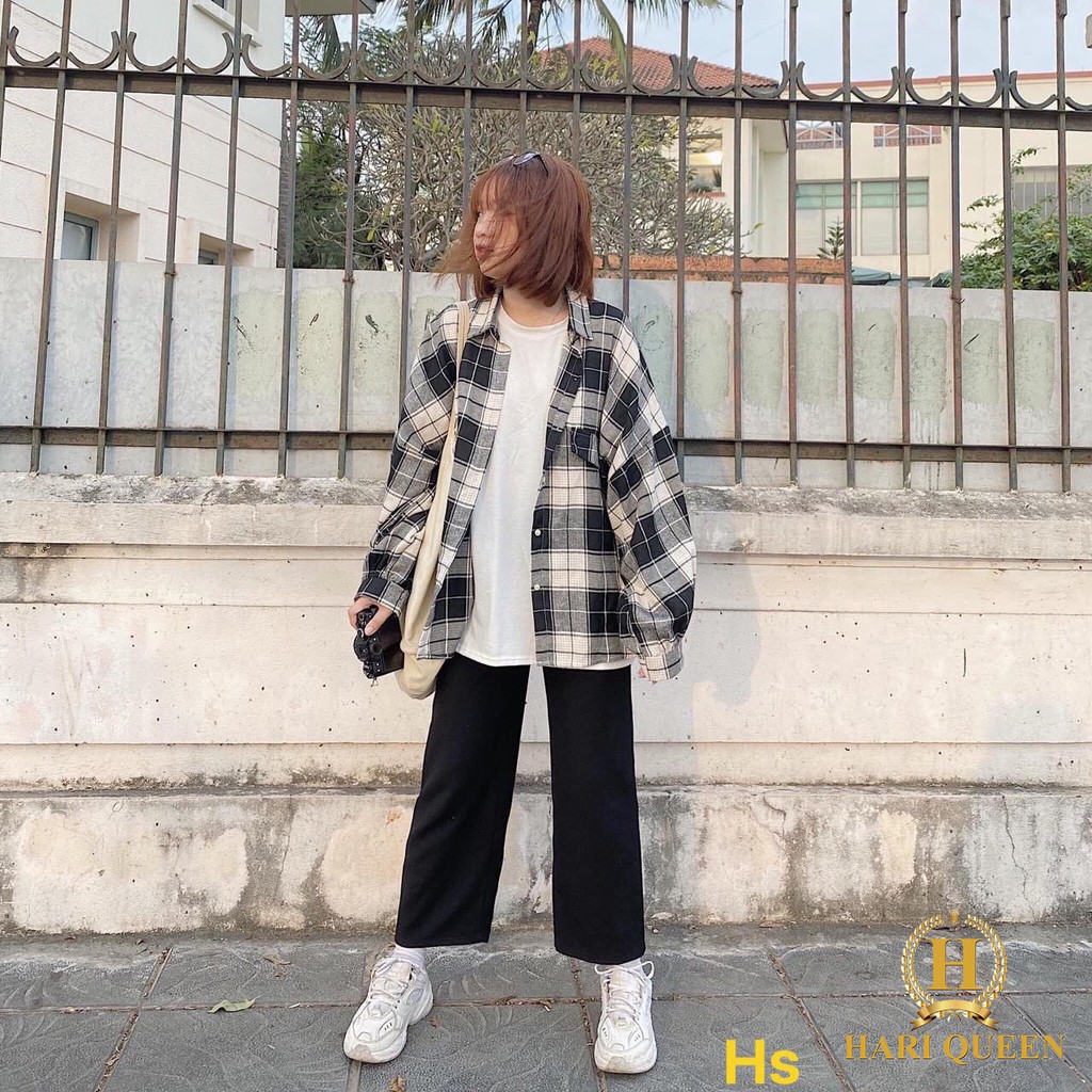 Áo sơ mi kẻ nữ túi lệch hsu0420