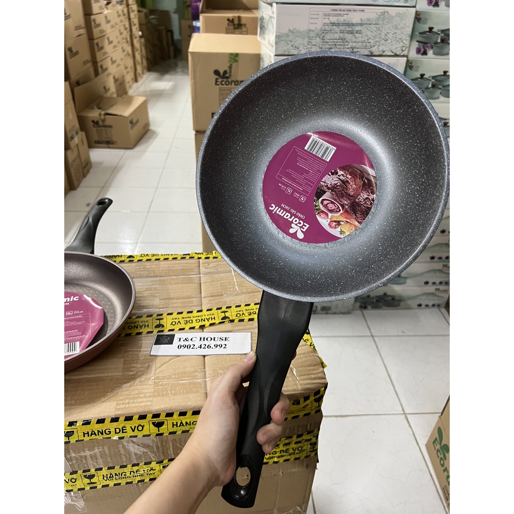 Chảo chống dính ecoramic không từ 24cm 28cm 20x23cm