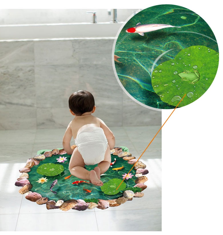 [HCM]Decal dán tường 3D Ao sen (60 x 90cm) DCS001 Decal Amyshop