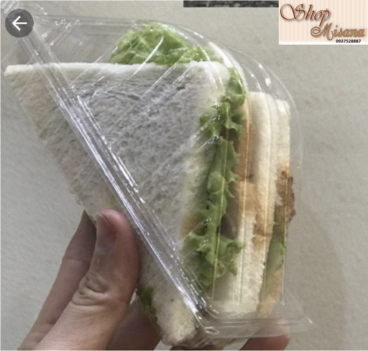 Lốc 50 hộp nhựa tam giác mái nhà 06 đưng bánh mì sanwitch, thực phẩm mang đi