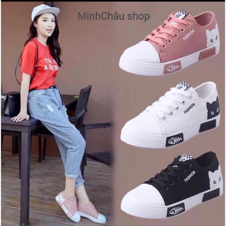 ⚡️Giày thể thao nữ Mèo & Cá Cute 3 MÀU CỰC HOT kèm clip thât giá rẻ