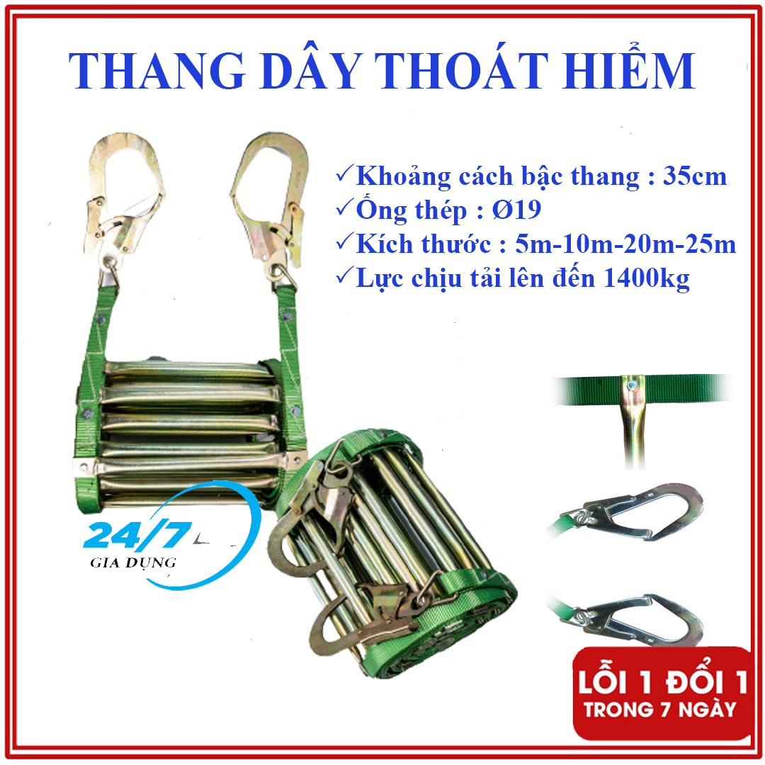 Thang dây thoát hiểm, cứu hộ nhà cao tầng phòng cháy chữa cháy , sơn nhà, sửa chữa, lắp đặt điều hòa, Thang Cuộn Cứu Hộ Chất Lượng, thang dây cứu sinh chiều dài 5m, 10m, 15m, 20m, 25m, Thang dây PCCC, Thang dây cao cấp