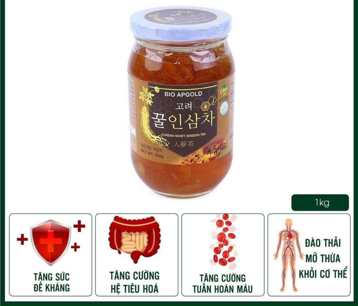 Sâm tươi thái lát ngâm mật ong Hàn Quốc
