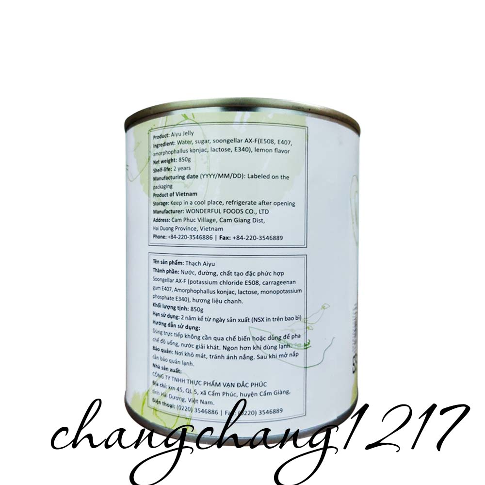 Thạch Aiyu Wonderful Lon 850gr
