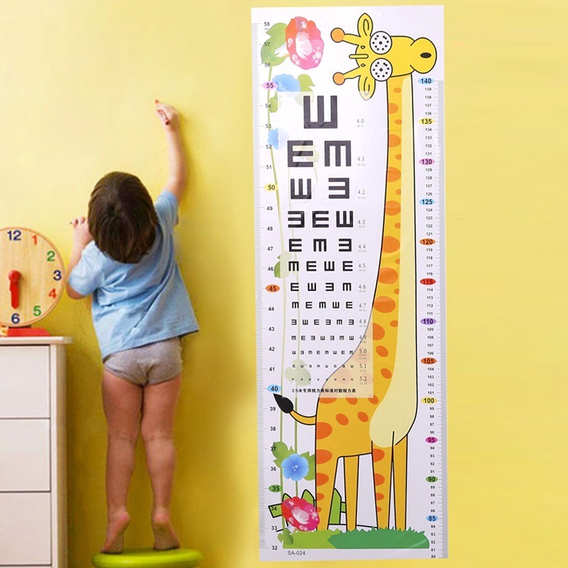 Decal Dán Tường Thước Đo Chiều Cao Hươu Cao Cổ Cho Bé