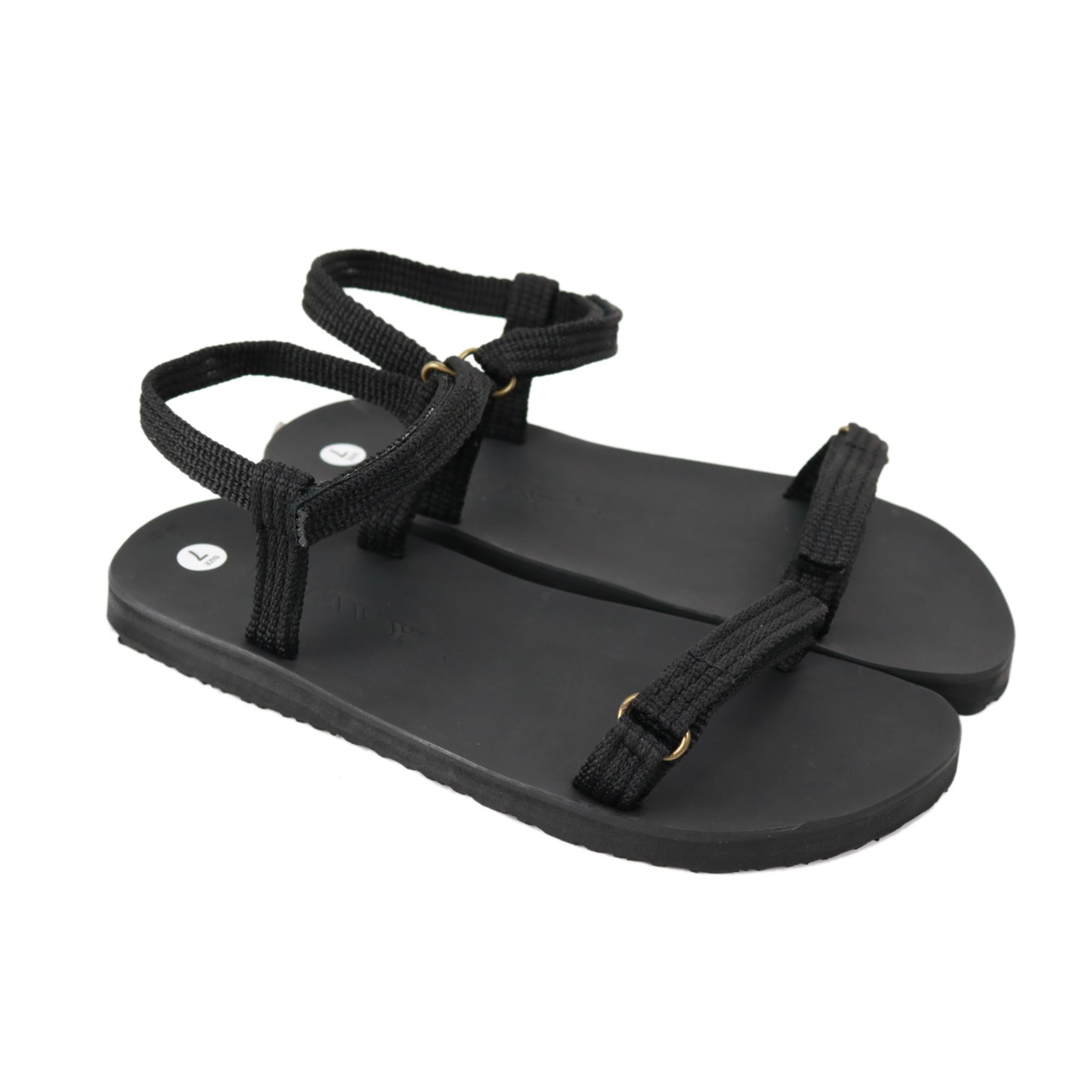 Giày sandal nữ quai ngang Gia Vy (Giavy chính hãng S789 Đen, giày quai hậu chất quai vải dù, đế cao su)