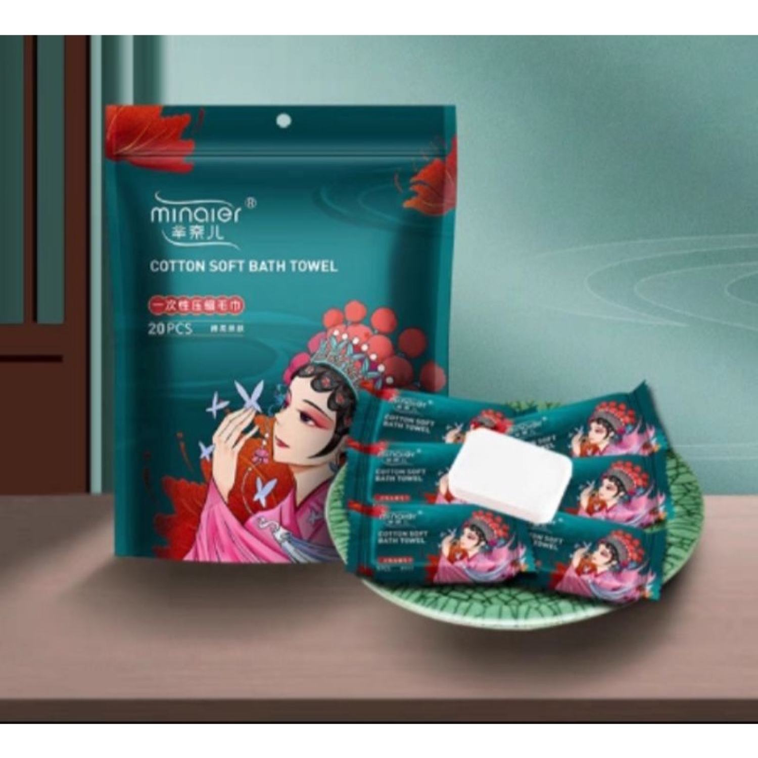 Khăn nén rửa mặt dạng viên kẹo MINAIER chuẩn hàng nội địa Trυng gói 20 viên khăn