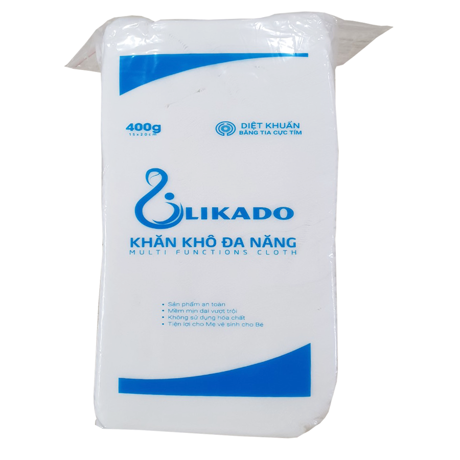 Khăn vải khô đa năng cho bé Likado 400g(15*20cm) (1 gói)