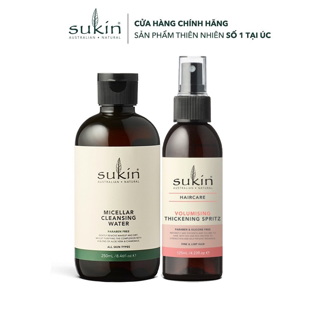 Combo tẩy trang và xịt phồng tóc ( Nước tẩy trang Micellar 250ml + Xịt làm phồng tóc Volumising 125ml)