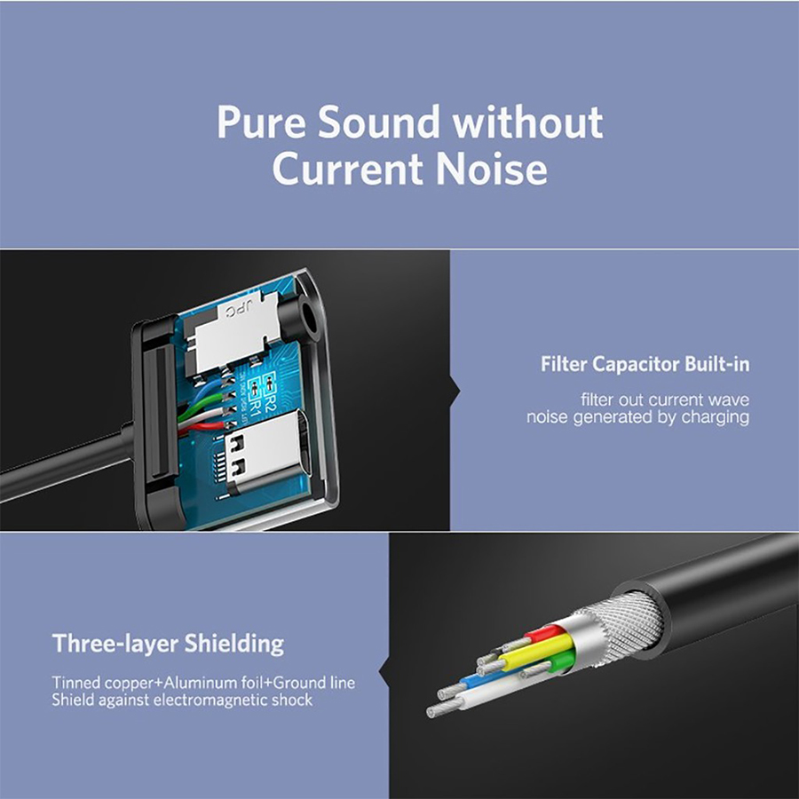 UGREEN 50596 - Cáp USB Type C ra Audio 3.5mm và USB-C cao cấp - HapuStore