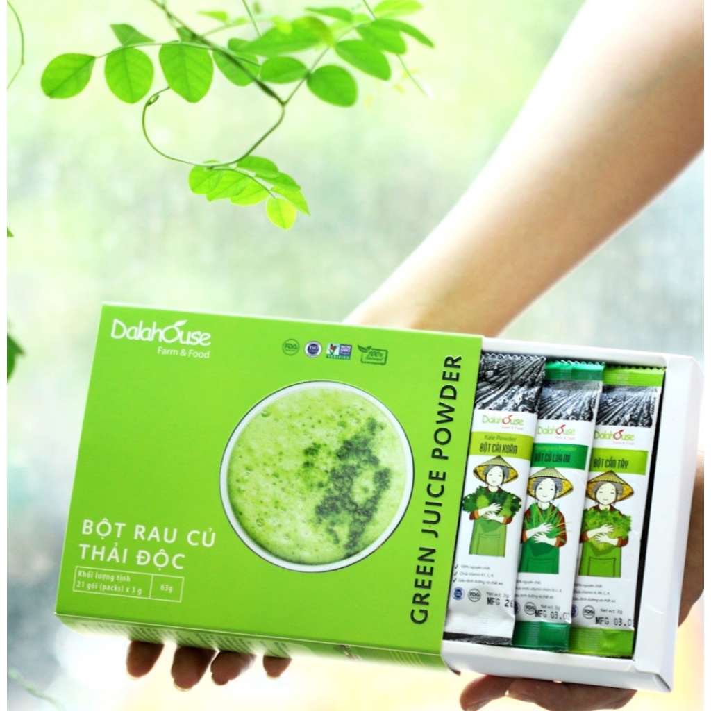 Combo bột rau củ detox thải độc dalahouse - 21 gói 07 vị rau củ organic 100%