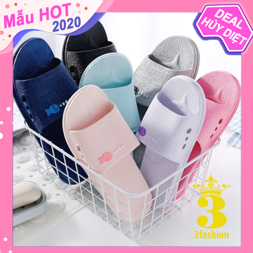 Dép Nữ Nhựa Cao Cấp Chống Thấm Nước Quai Ngang Icon Cá Stye Hàn Quốc Dùng Đi Mưa, Đi Trong Nhà Hoặc Trong Nhà Tắm - 3191 giá rẻ