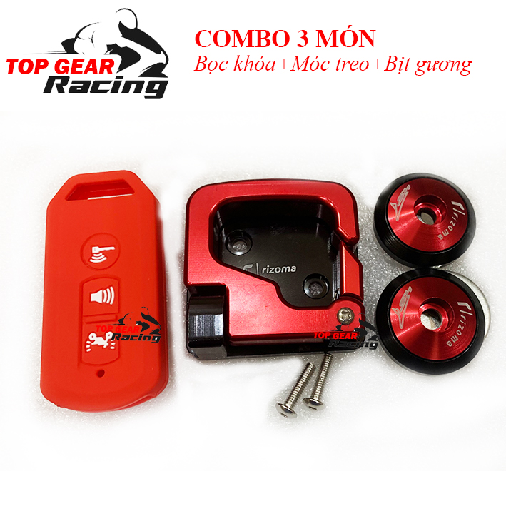 Combo Đồ Chơi Xe SH: 3 Món Bọc Khóa - Móc Treo Đồ - Bịt Gương
