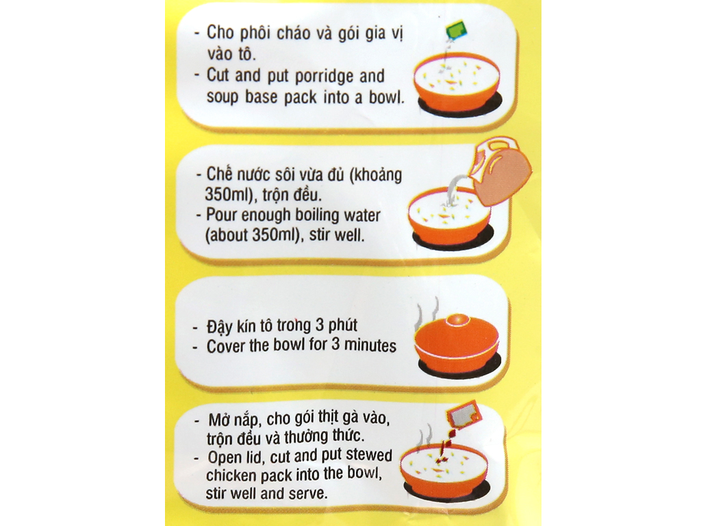 Cháo thịt gà Vifon gói 70g (có gói thịt gà thật)