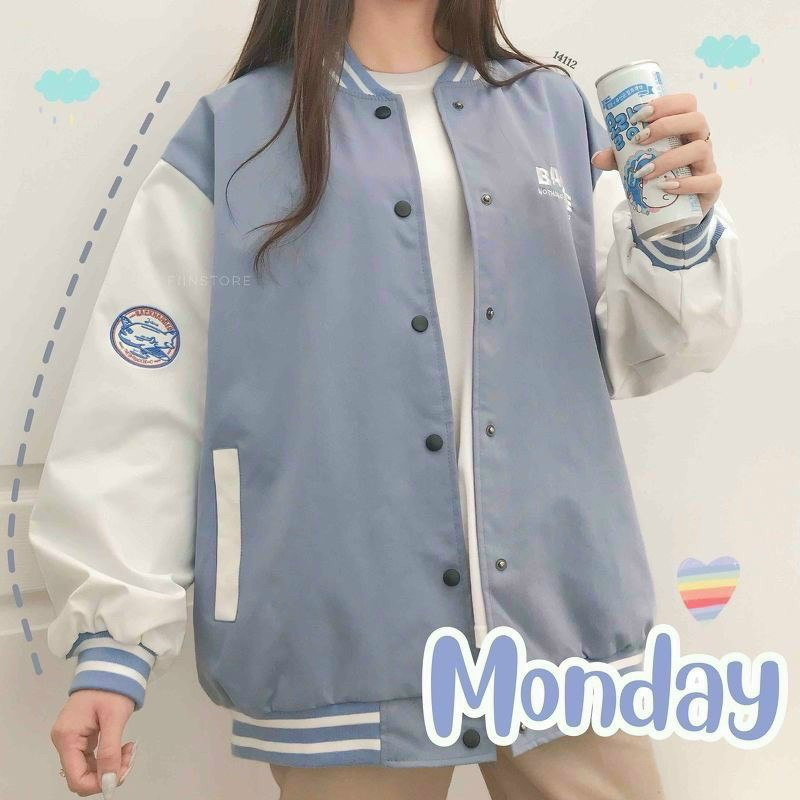 Áo khoác dù nam nữ logo thêu siêu hot chất dù 2 lớp kiều bomber tp