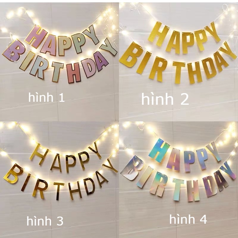 DÂY CỜ , DÂY BANER ,DÂY ĐÈN LED, CỜ CHỮ HAPPY BIRTHDAY DÀI 3M,( TẶNG PIN )