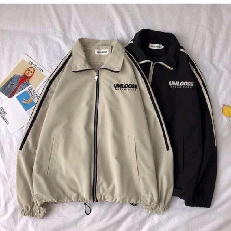 Áo khoác dù cổ trụ phối sọc tay unlooes - clitus fashion