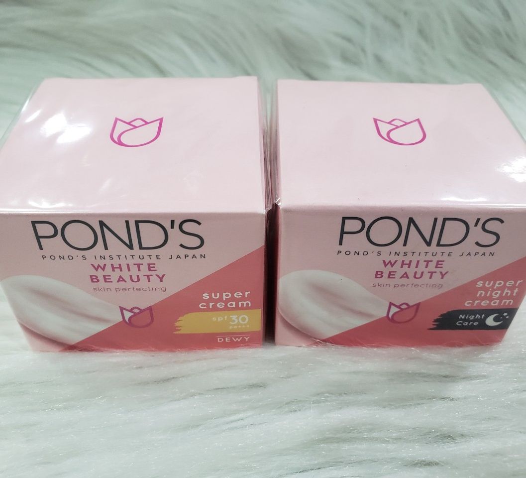 COMBO Kem Dưỡng Da Ban Đêm Ban Ngày Trắng Hồng Rạng Rỡ Ponds White Beauty 30gr