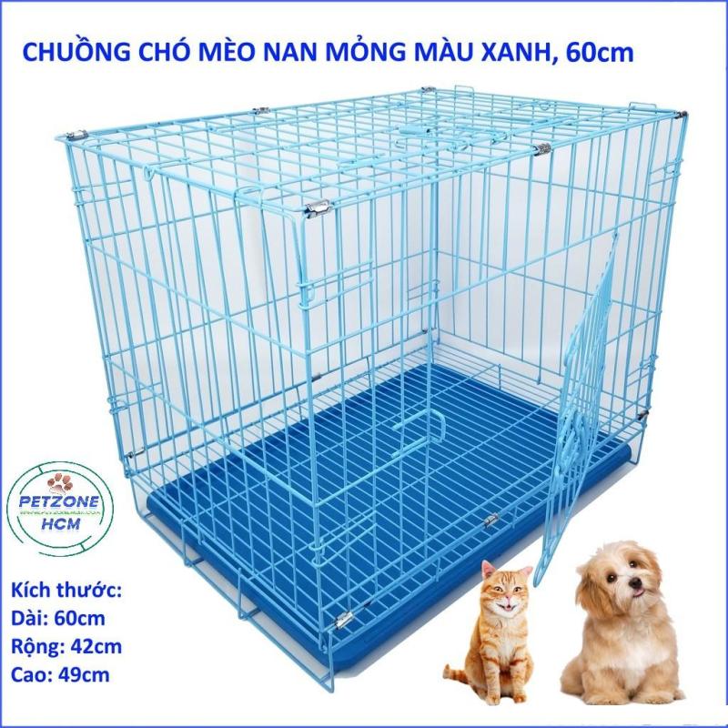 PetZoneHCM - Lồng chuồng dành chó mèo 5kg - 15kg - Size M - Size M,Xanh Biển