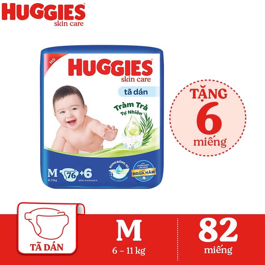 Tã dán Huggies ( M76/ L68/ XL62, XXL54) :
