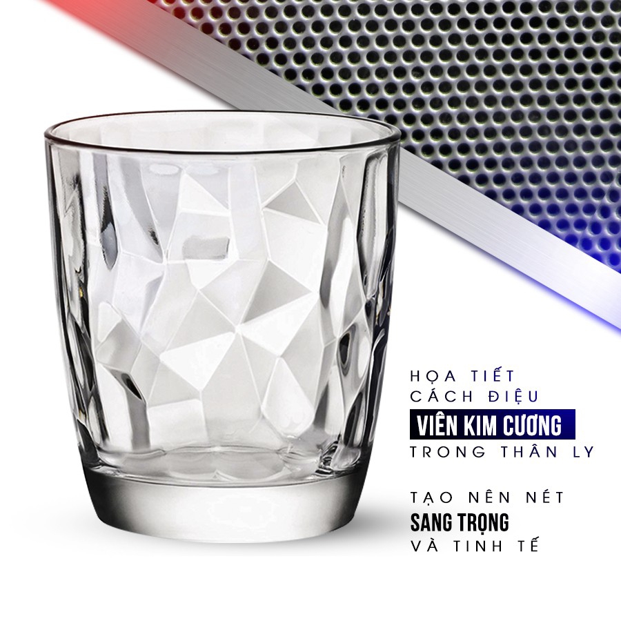 [Italy]Ly thủy tinh bormioli Rocco Diamond 300ml -470ml