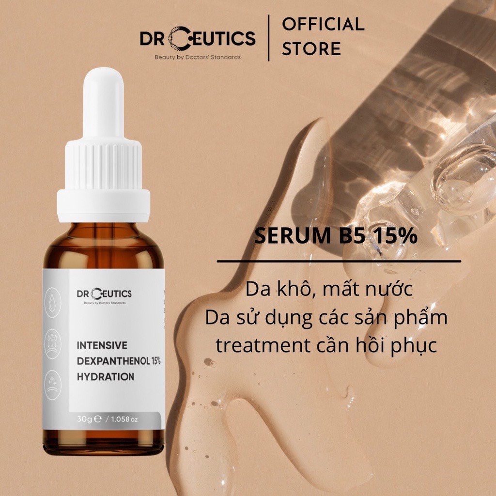 Serum DrCeutics B5 Intensive Dexpanthenol 15% Hydration Siêu Phục Hồi Da 30g