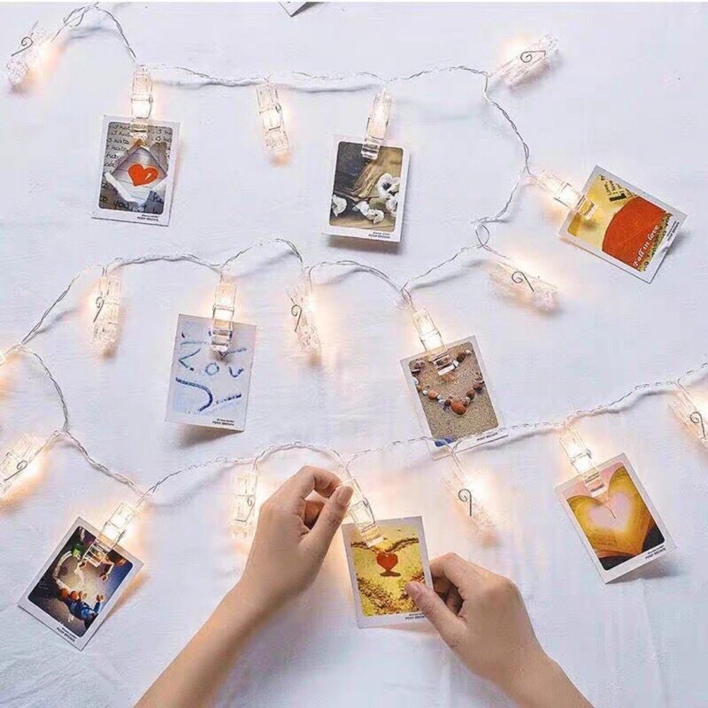 Đèn led kẹp ảnh trang trí 3 mét 20 kẹp 5.0