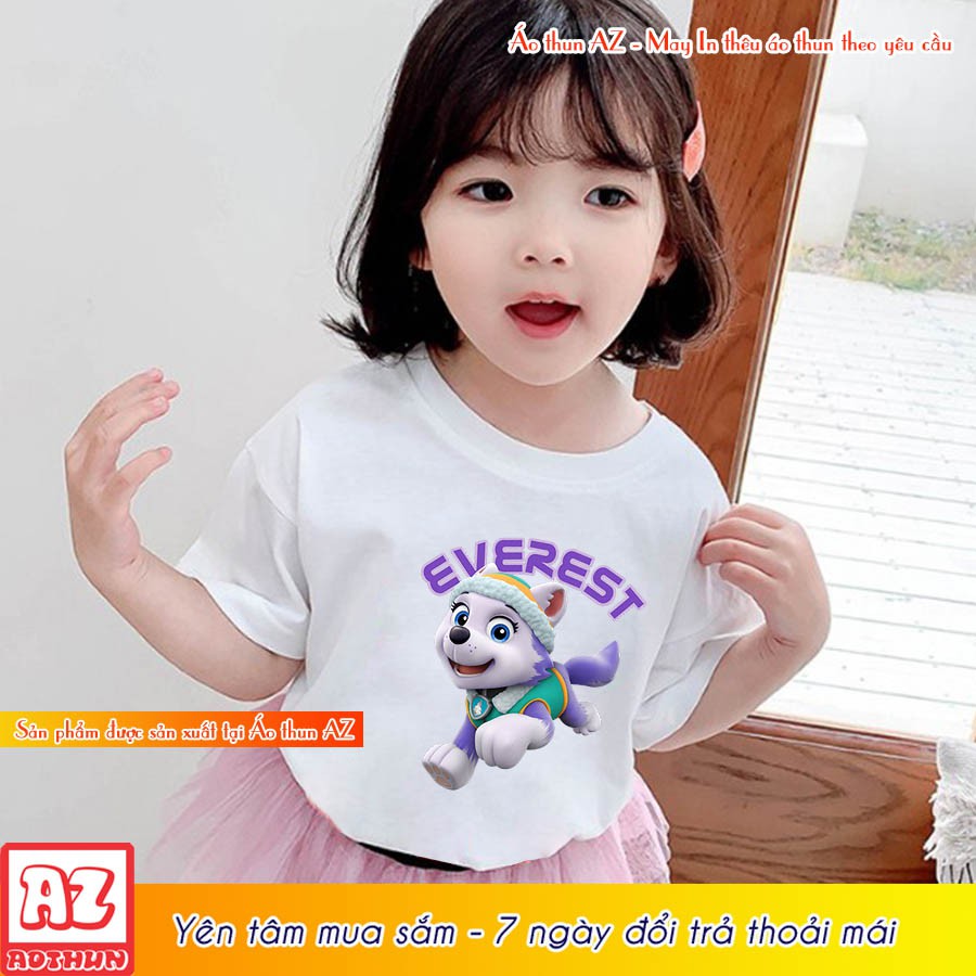 Áo thun cho bé in hình Đội chó cứu hộ paw patrol Everest - ĐỦ SIZE