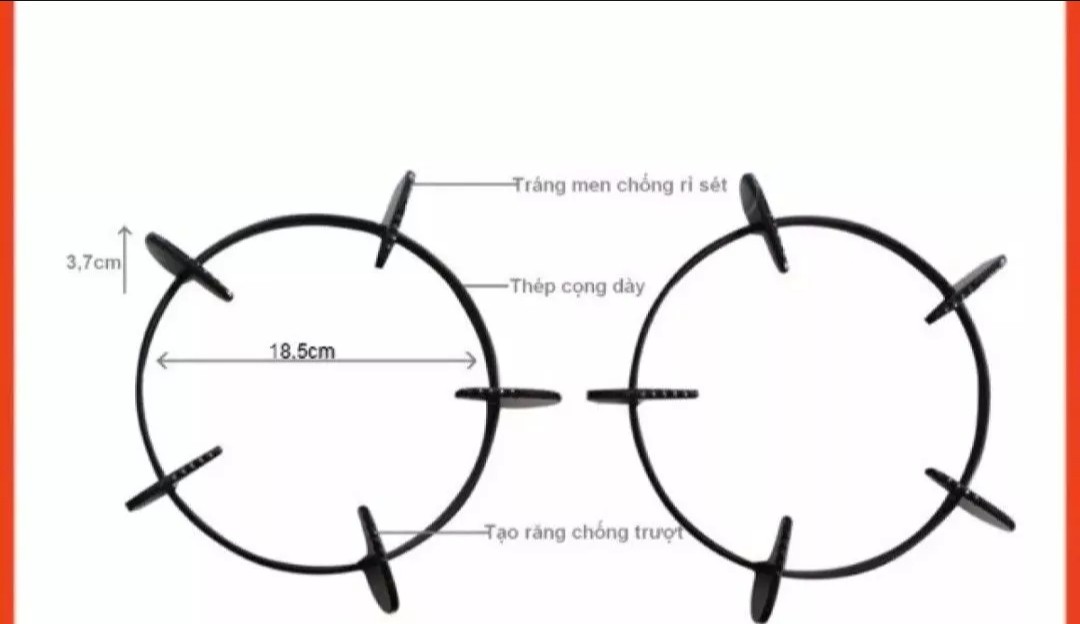 Combo 2 chiếc Kiềng Bếp gas Dương kính Phổ Thông