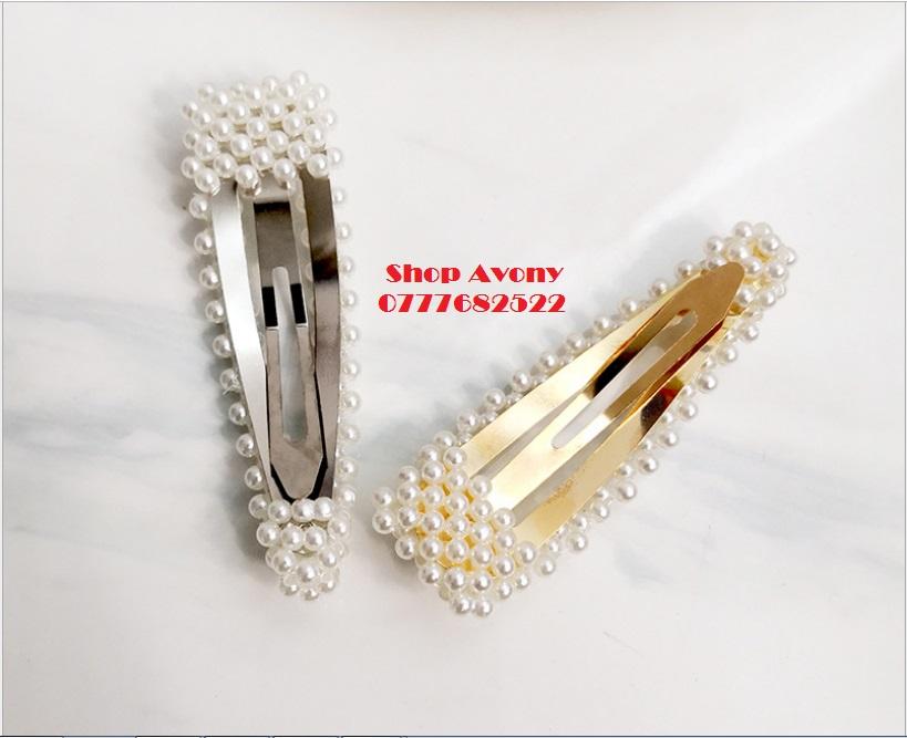[HCM]Kẹp tóc mái đính ngọc trai