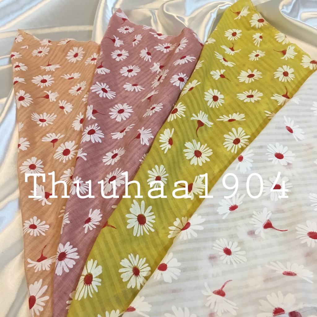 Khăn Quàng Cổ Bandana Hoa Cúc Caro