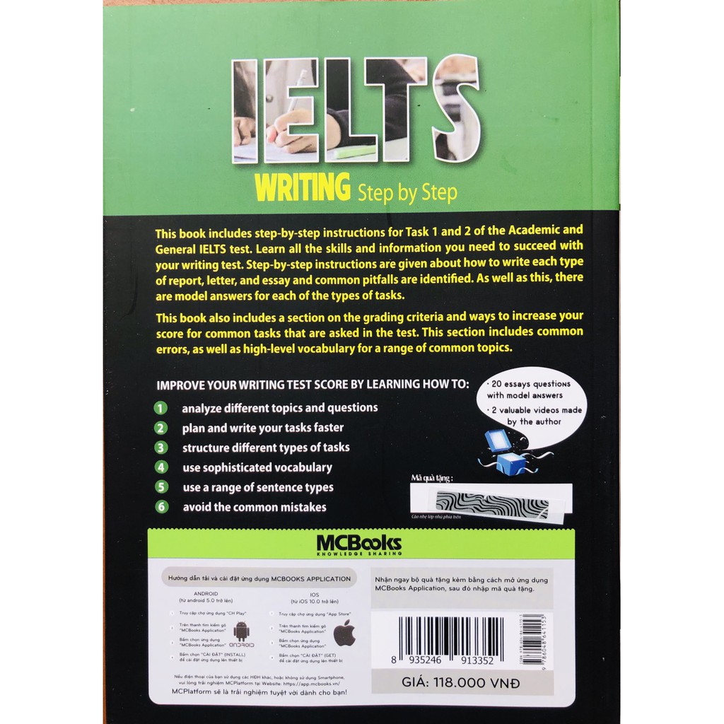 [HCM]Sách - IELTS WRITING: Step By Step + tặng kèm bút hoạt hình