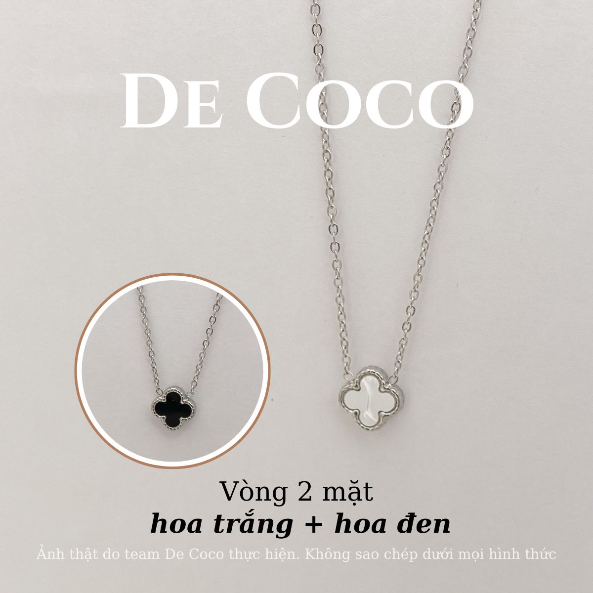 Vòng cổ, dây chuyền nữ có 4 lá Lucky Clover De Coco