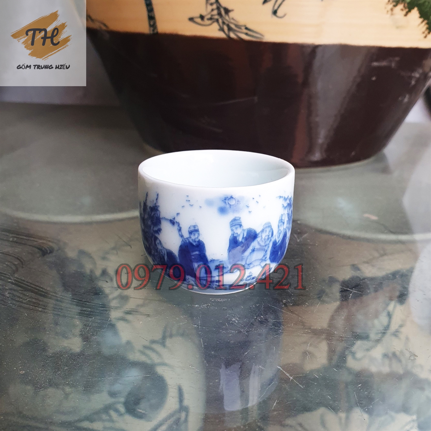 Chén, đĩa lẻ men lam Bát Tràng