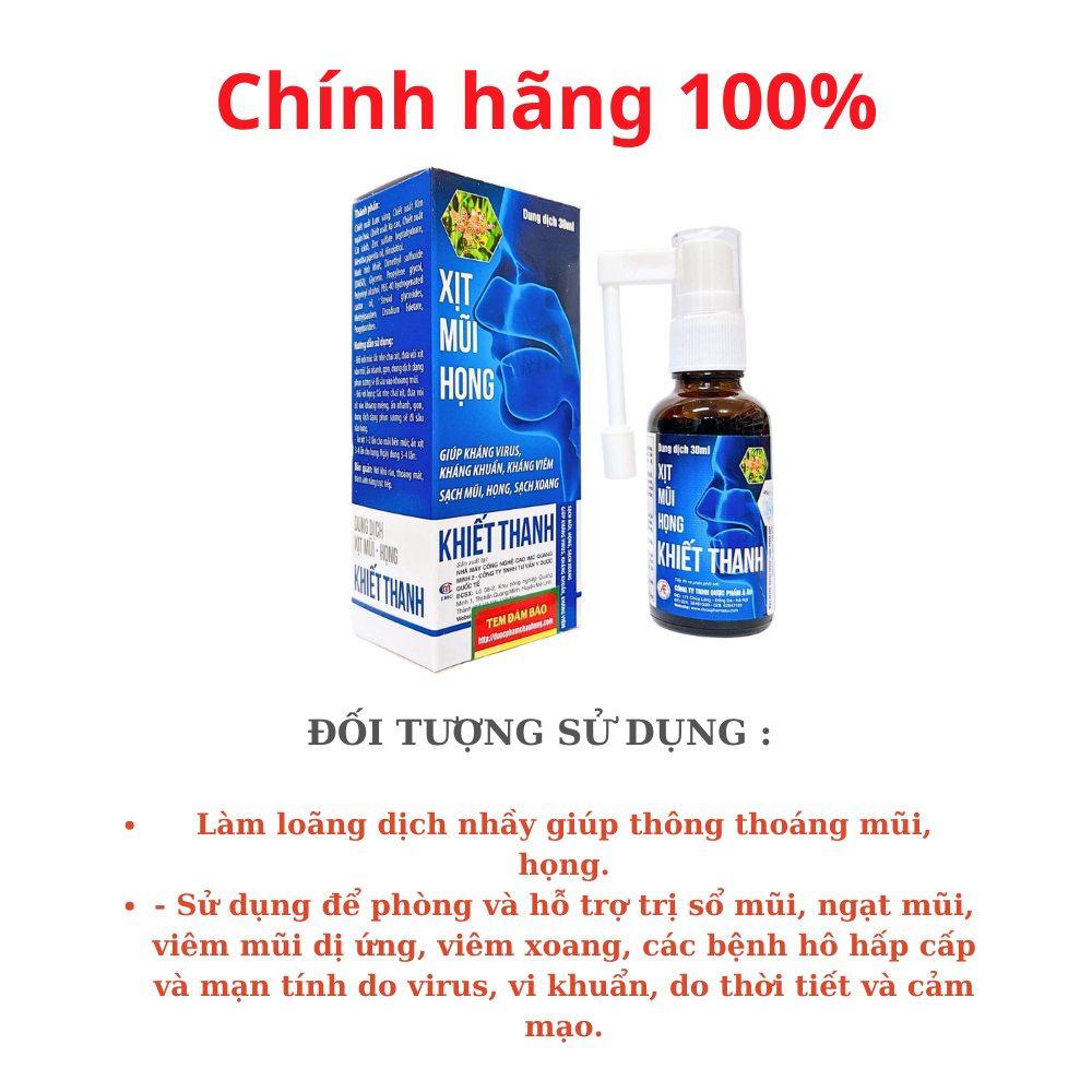 Xịt mũi họng Khiết Thanh 30ml