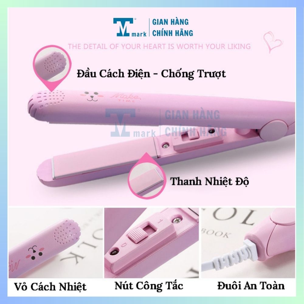 Máy Ép Tóc Mini Duỗi Tóc, Kẹp Tóc Uốn Xoăn Tóc Phong Cách Hàn Quốc AB1
