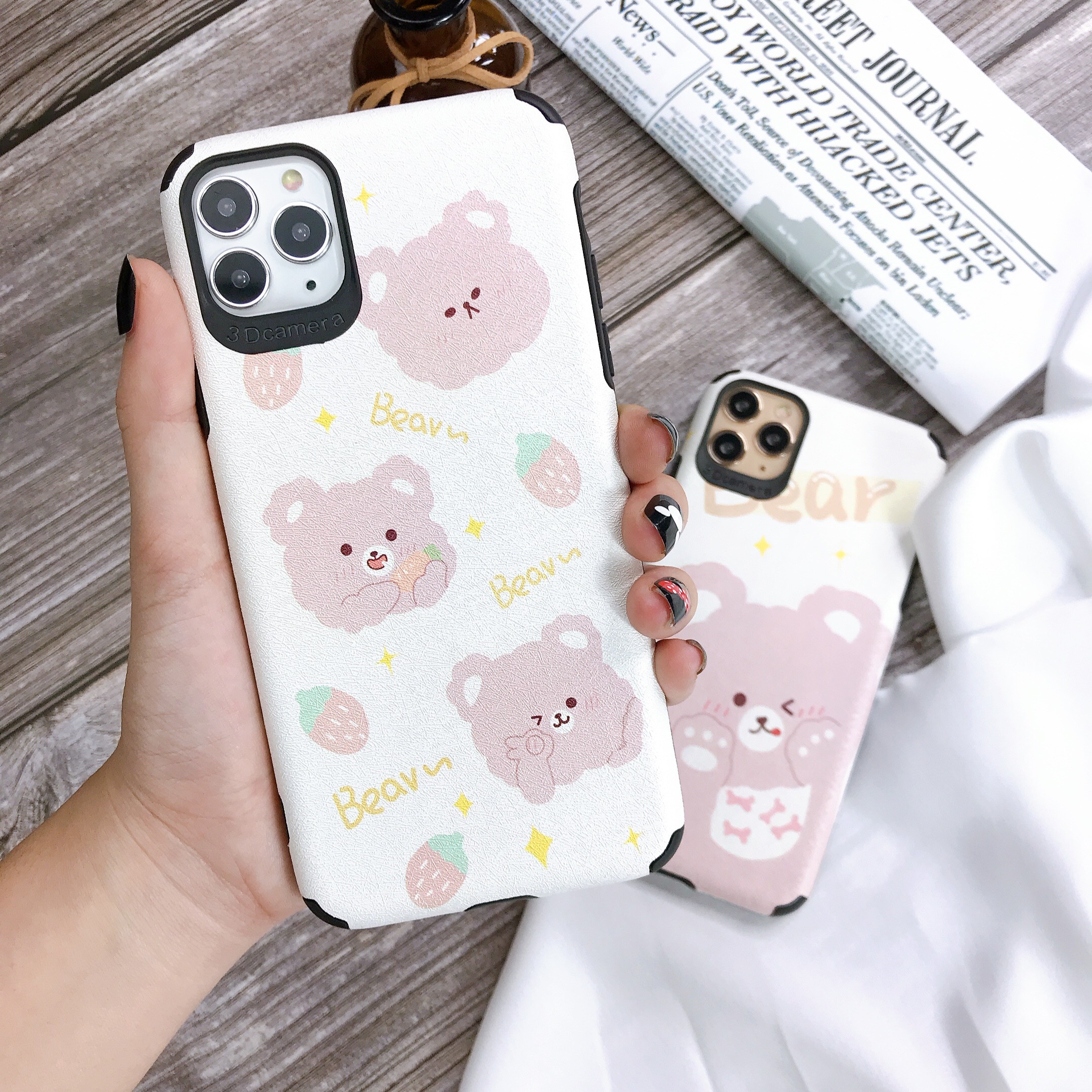 Ốp Lưng Da IMD Cute Bear