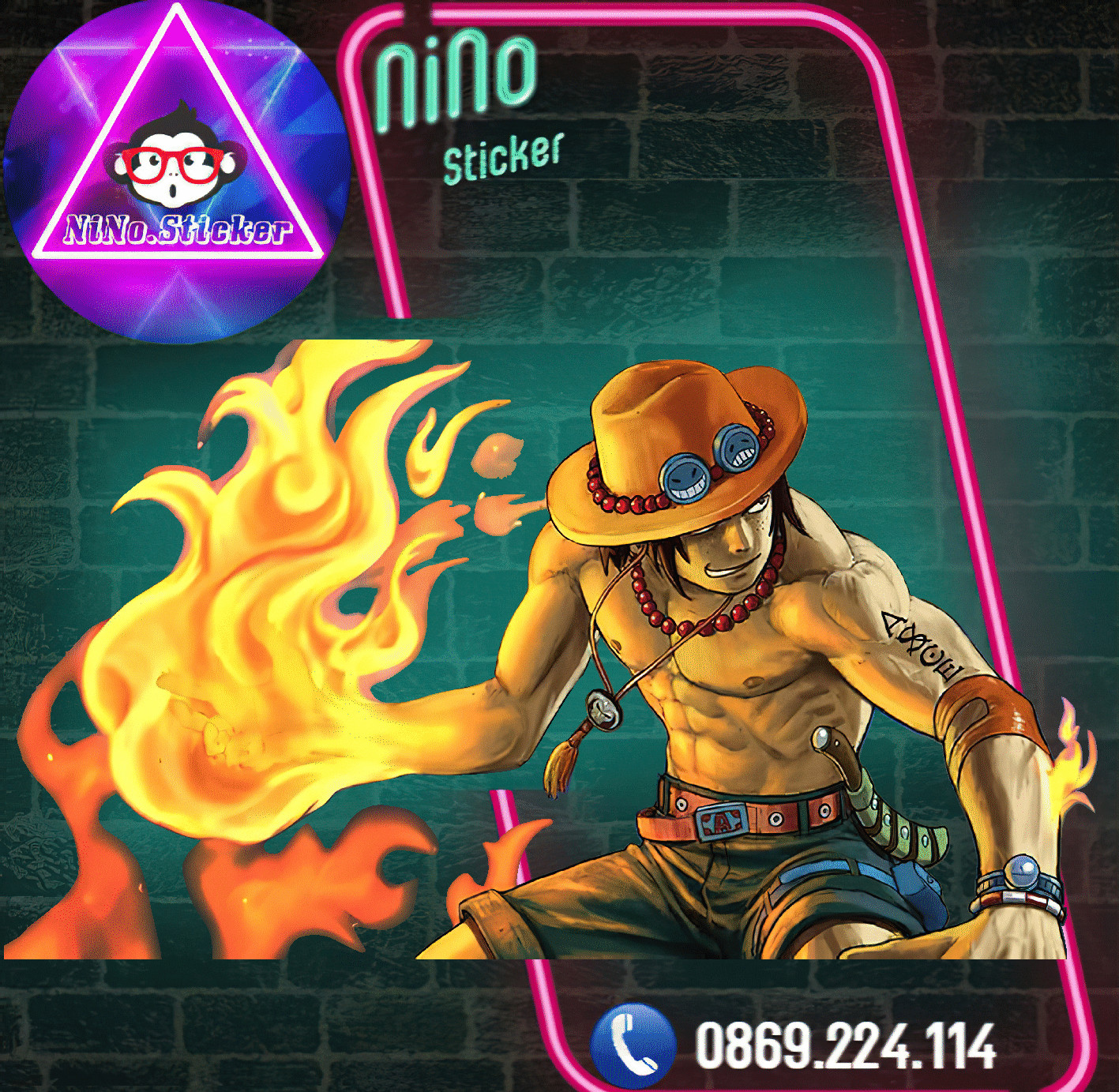 Hình Ủi - Hình Ép Nhiệt - Decal - One Piece - Ace