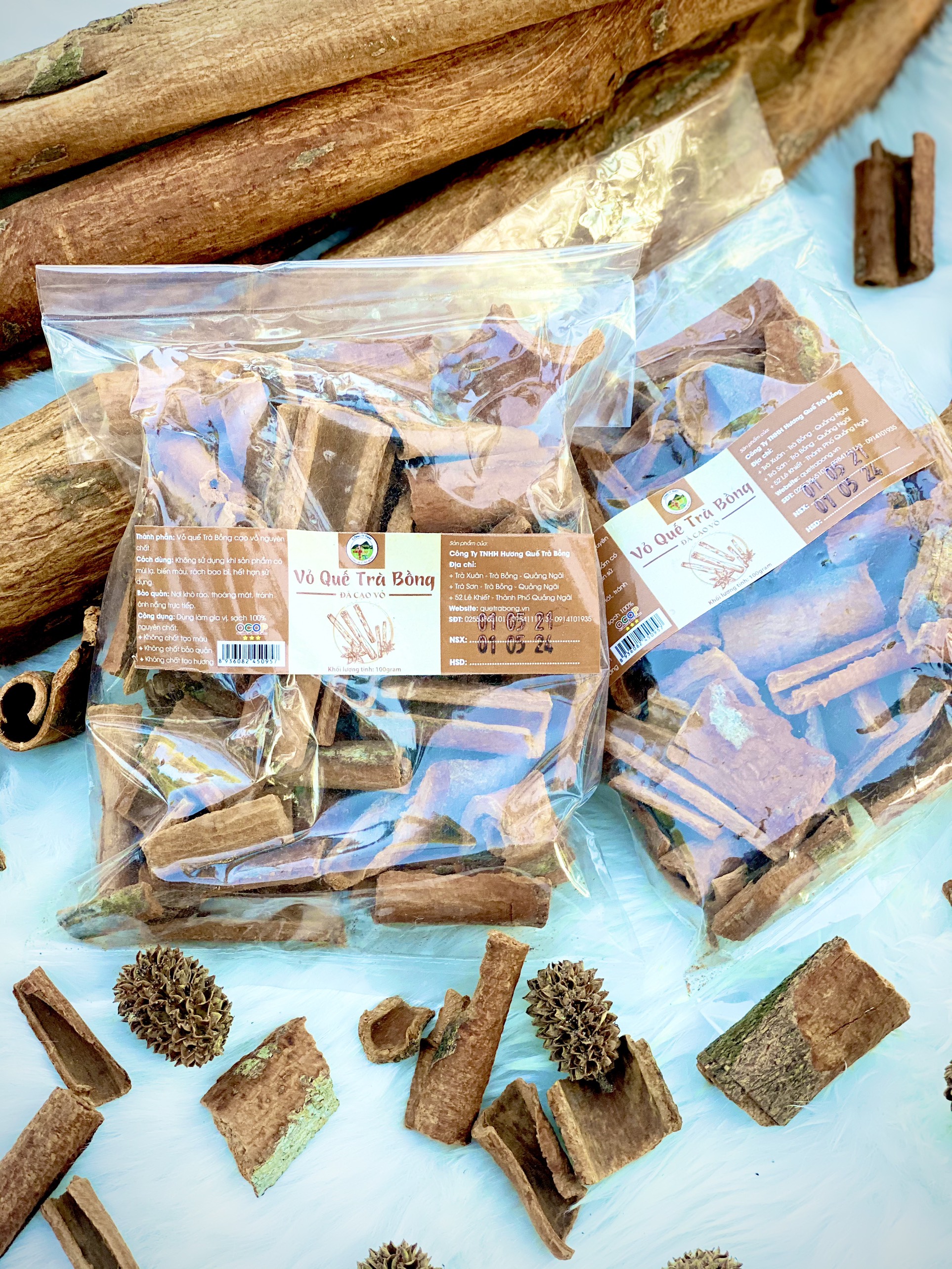 Quế Bịch Cạo Vỏ 100gram - Hương Quế Trà Bồng