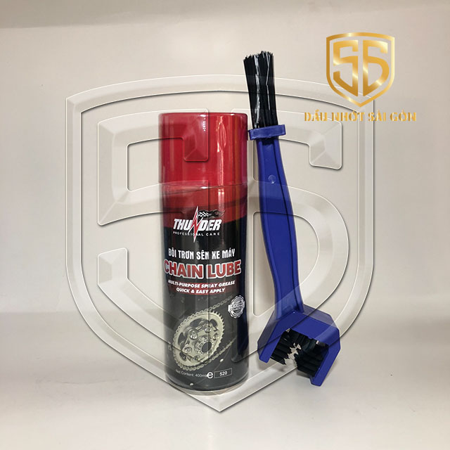 [HCM][Tặng Bàn Chải 3D] Chai xịt dưỡng sên bôi trơn sên xích Thunder Chain Lube 400ml