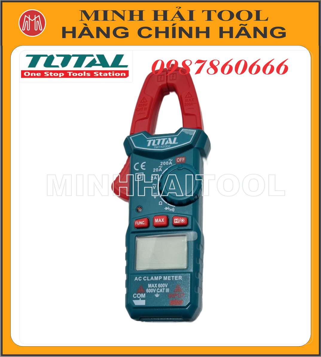 Ampe kìm đo AC kỹ thuật số TOTAL TMT42002