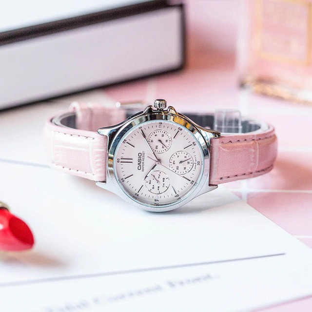 [HCM]Đồng hồ nữ dây da  CASIO LTP-V300L-4AUDF