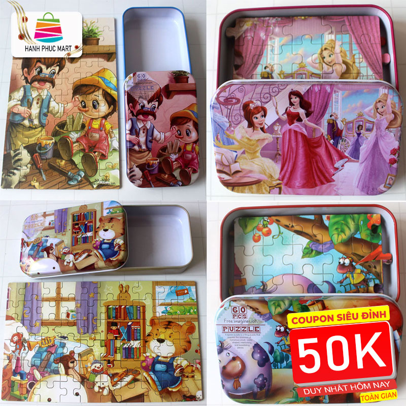 Trò chơi trí tuệ , đồ chơi thông minh , xếp hình cho bé ,  Đồ Chơi Tranh ghép 60 miếng Bé 3 Tuổi Trở Lên PuzzleToys