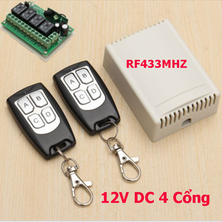 Công tắc điều khiển từ xa 12V DC 4 cổng điều khiển 4 thiết bị độc lập